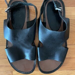 MARNI x HM Elegant Black Leather Men's Sandals